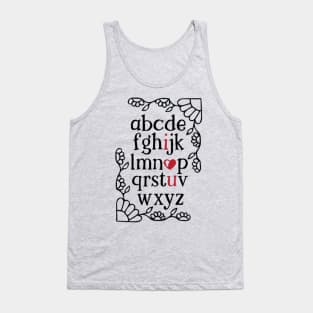 the alphabet of i love you Tank Top